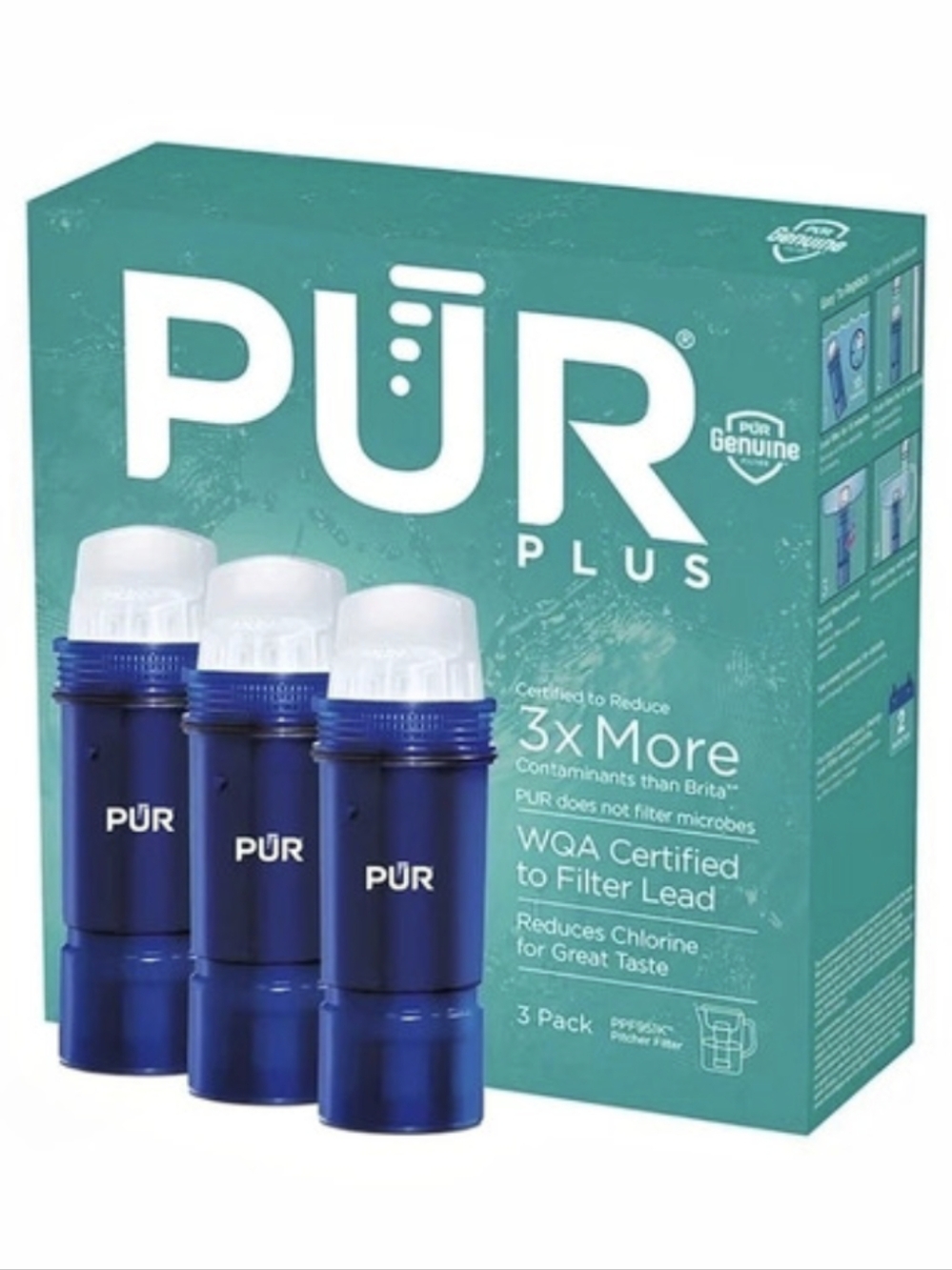PUR PLUS Pitcher Water Filter 3 Pack